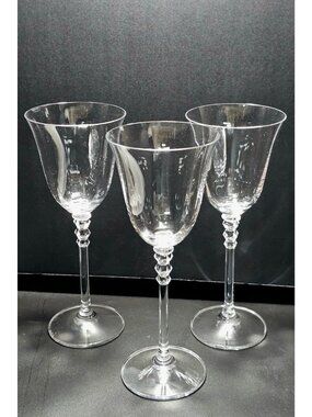 3 Mikasa Sonata Wine Glasses 8" crystal blown glass elegant 1980s